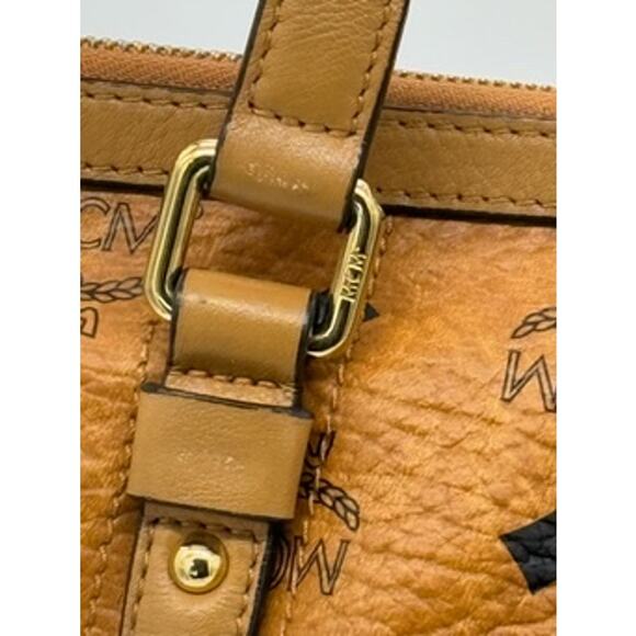 MCM Visetos Tote*Signature Cognac Design*Dual handle cross-body!*COMMUTER - Picture 5 of 14